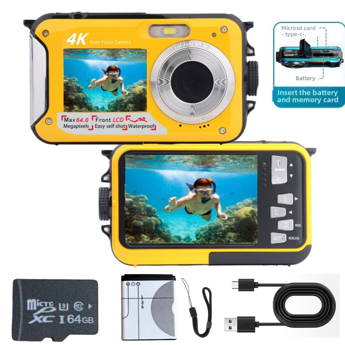 Waterproof Dual Screen Digital Camera