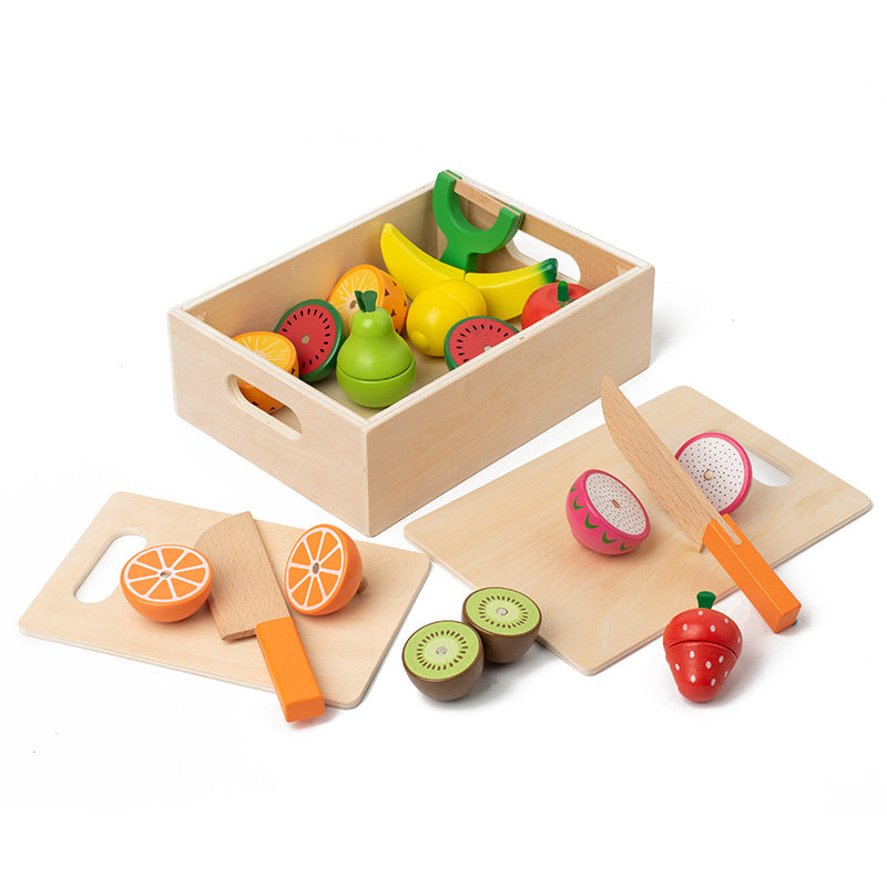 Wooden Magnetic Food Cutting Play Set for Kids