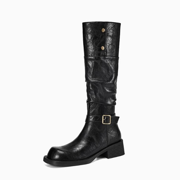 Vintage Chunky Heel Over The Knee Boots