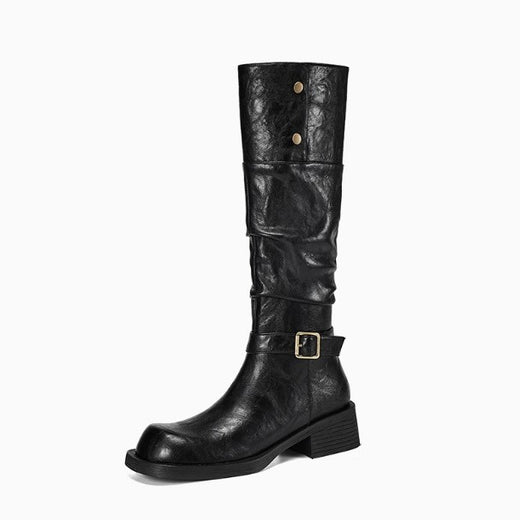 Vintage Chunky Heel Over The Knee Boots Formal Shoes product image 5