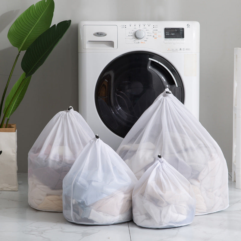 Pull-string fine-mesh laundry bag