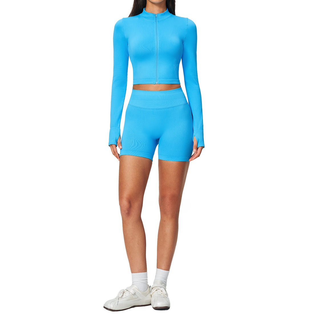 Women's Two-Piece Yoga Set Quick-Dry Sleeveless Jacket and Shorts