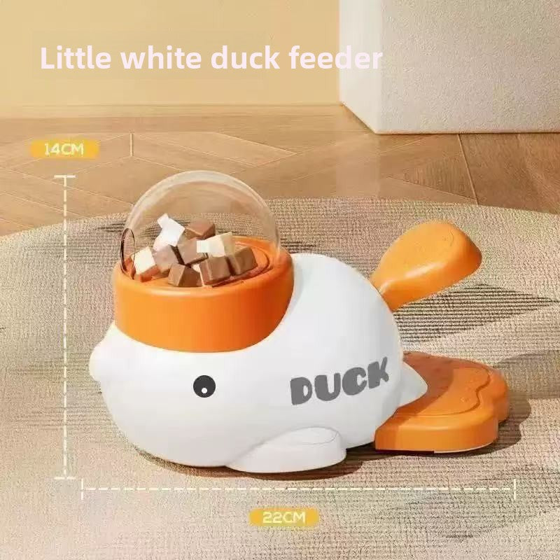 Interactive Duck Pet Food Dispenser Toy