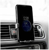 Air vent car mount holding a smartphone in landscape orientation
