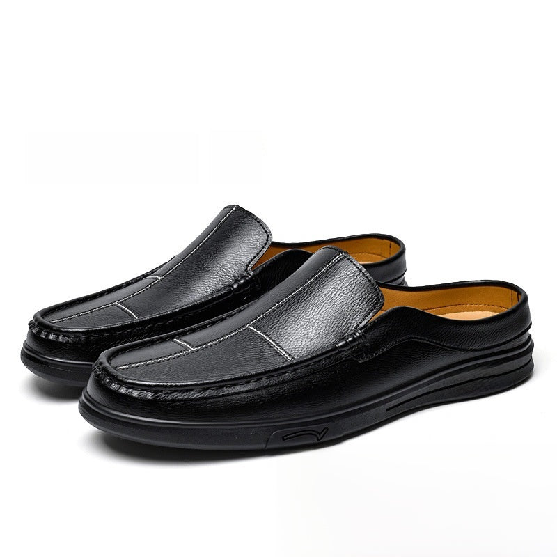 Mens Breathable Leather Slip On Shoes