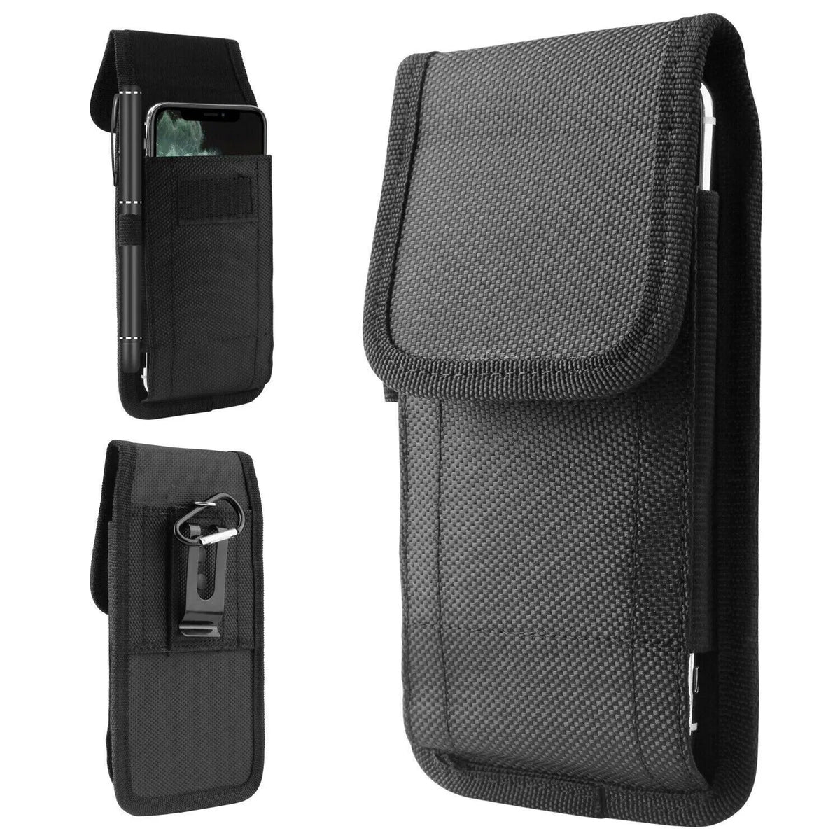 Phone holster closure flap close-up
