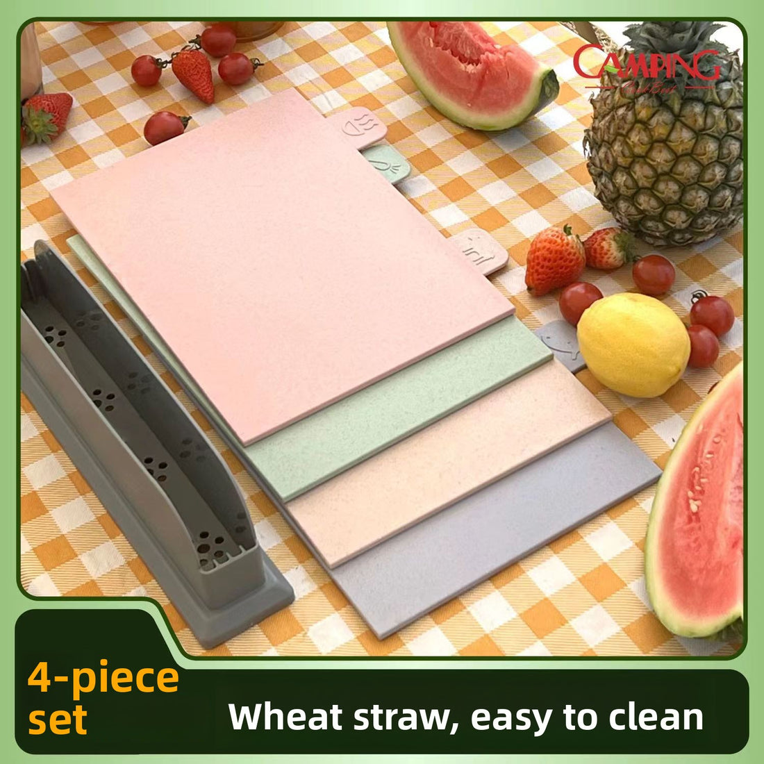 Baby Food Grade PP Cutting Board Set with Storage Rack Kitchen Classified Mildew-Proof Chopping Board