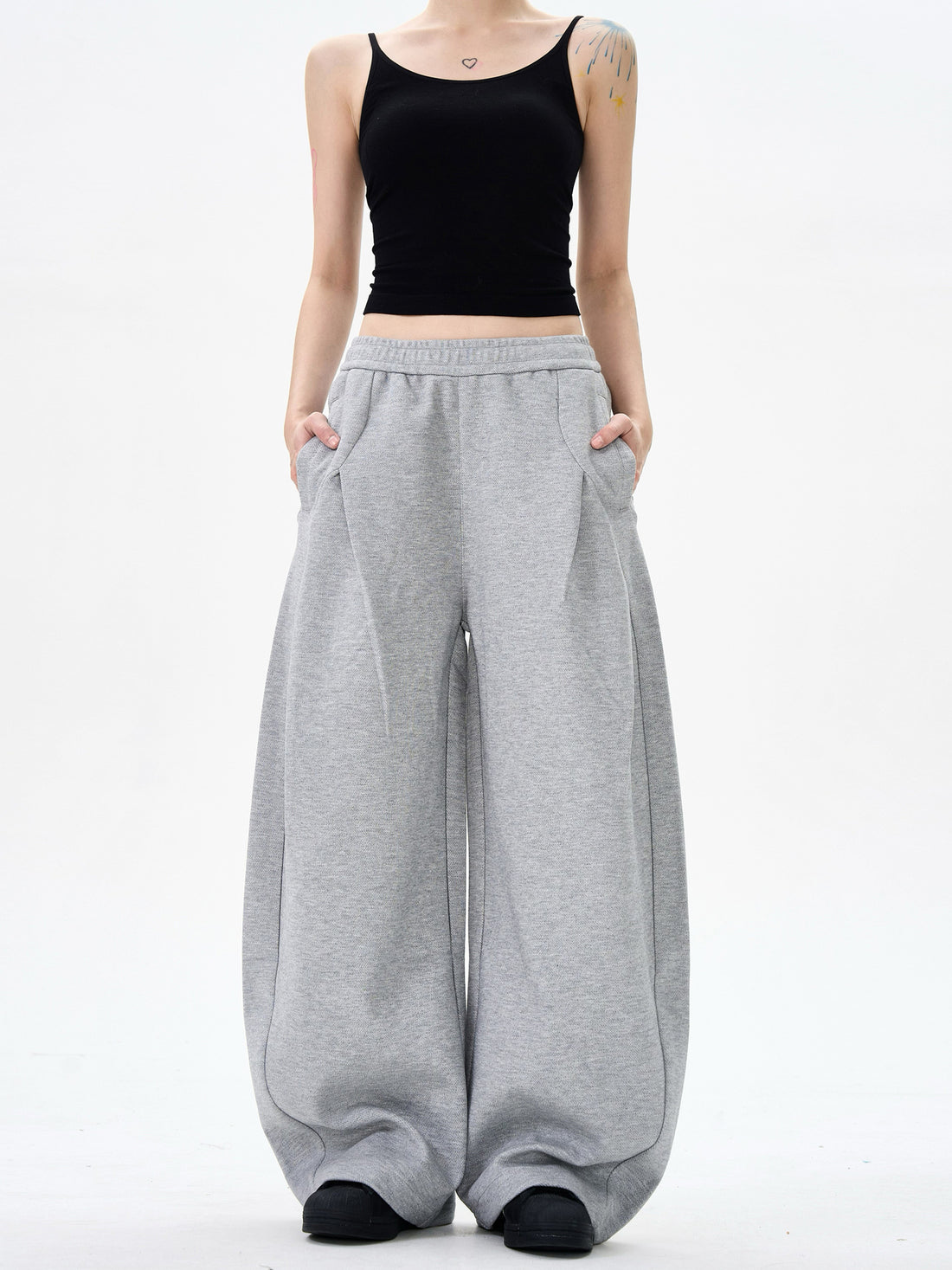 Women's High Waist Drawstring Wide Leg Streetwear Casual Pants