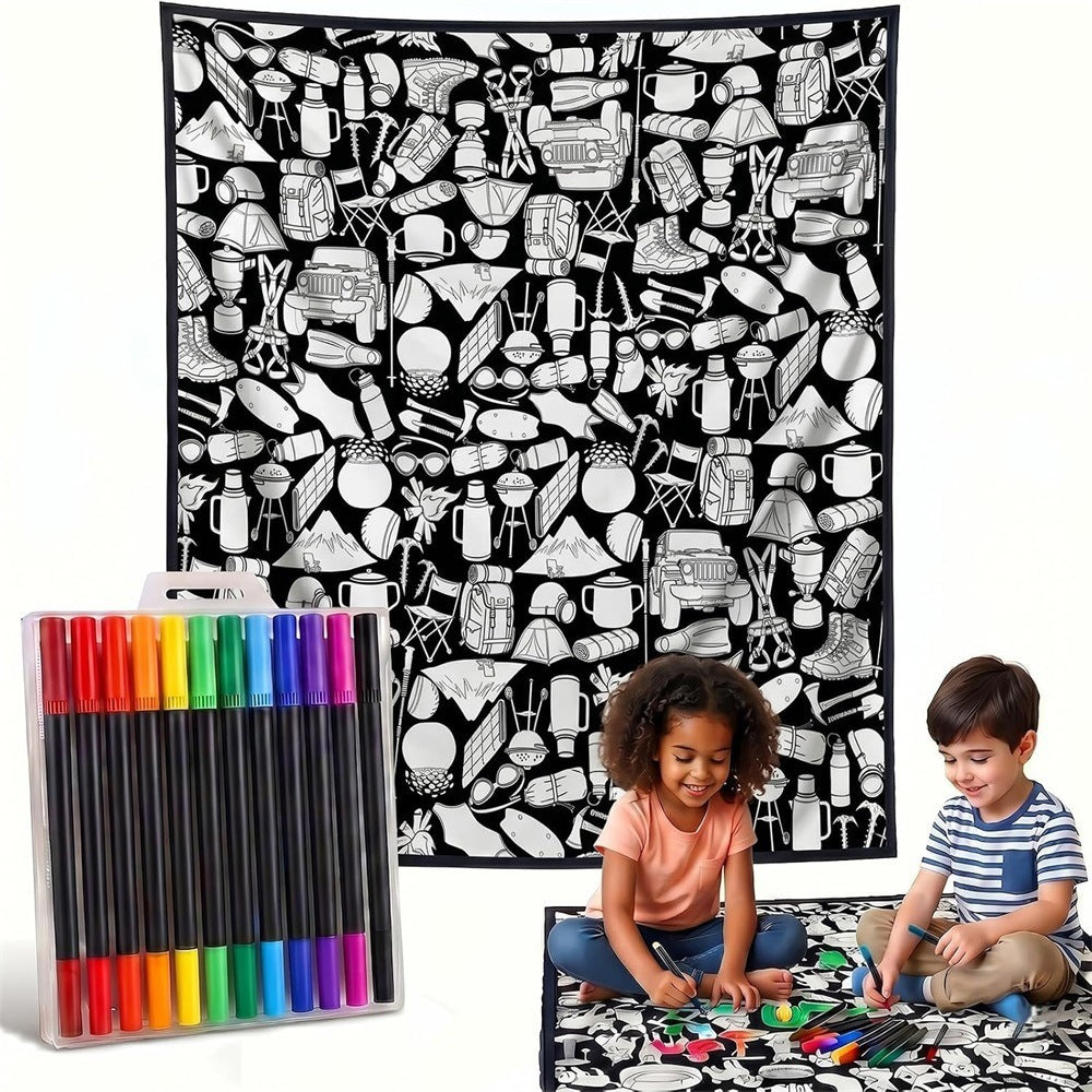 Black and white graffiti flannel blanket to color, photo 7