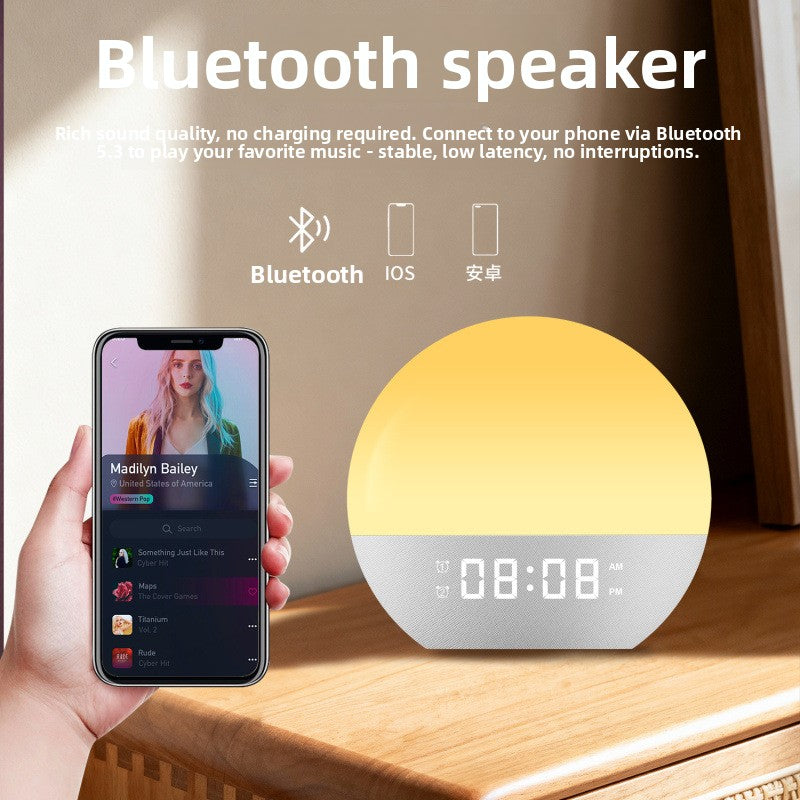 Multifunction Sunrise Alarm Clock with Bluetooth Speaker