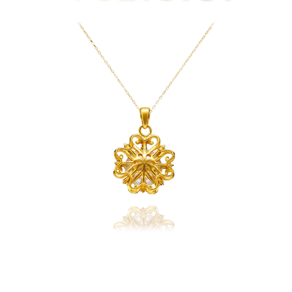 24K Gold Sun Pendant Necklace Choker