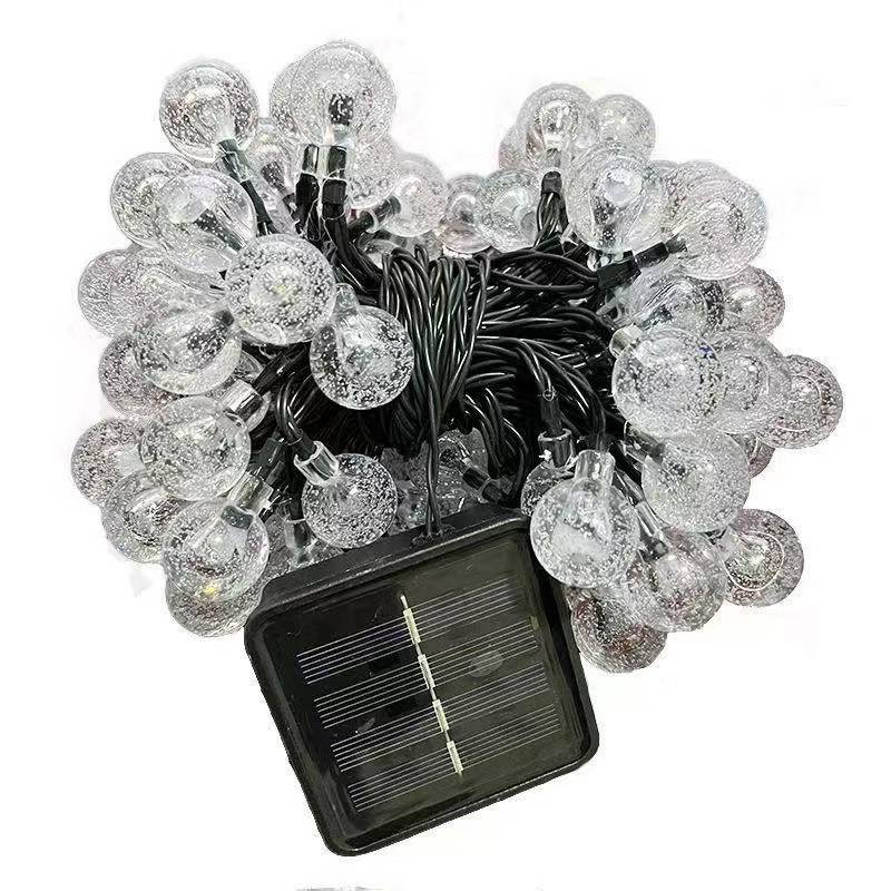 Solar-Powered LED Bubble Ball String Lights