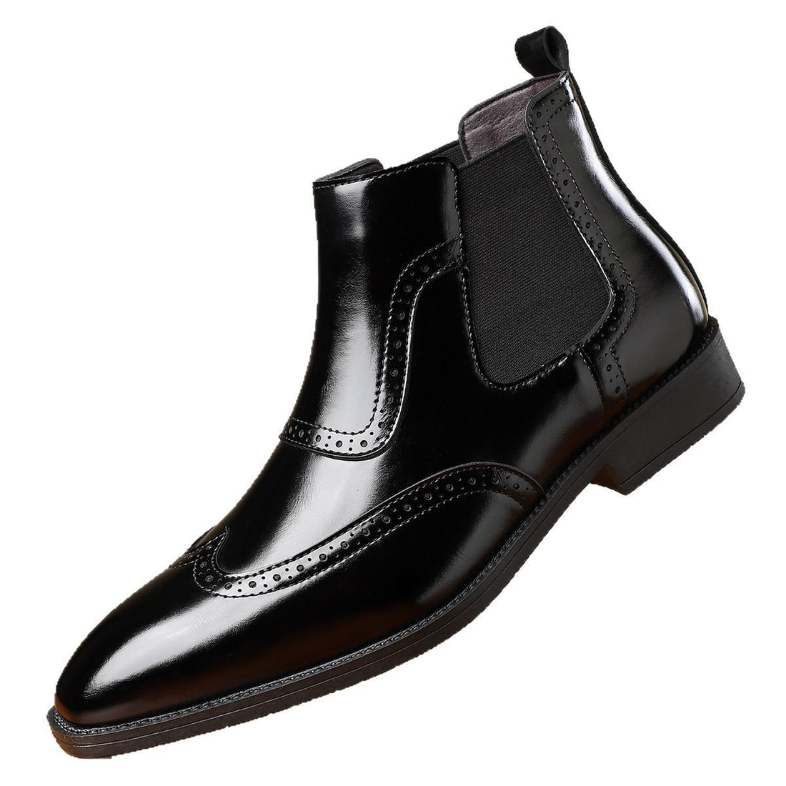 Men's PU Leather Slip-On Mid-Cut Martin Boots