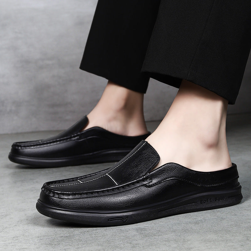 Mens Breathable Leather Slip On Shoes