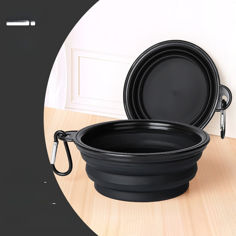Portable pet outdoor drinking water adjustable bowl