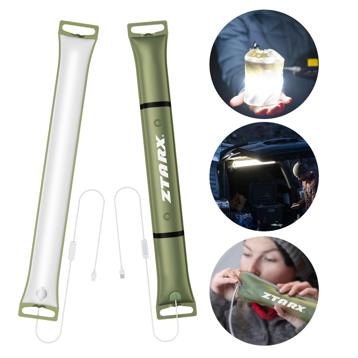 Solar USB Inflatable Camping Light with Magnetic Waterproof Design