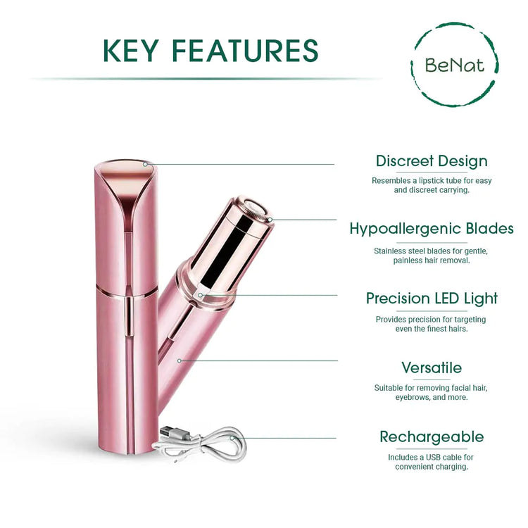 Facial Hair Remover for Women — Painless LED Trimmer, USB Rechargeable - Image 5