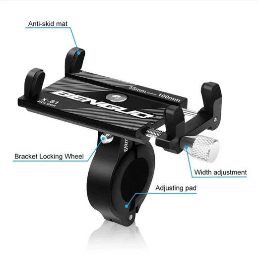 Bike phone mount anti-slip rubber grip detail