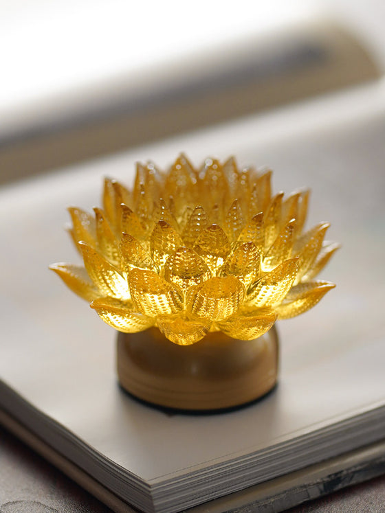 Glass Golden Lotus lamp charging led Everbright lamp Garden & Outdoor product image 4