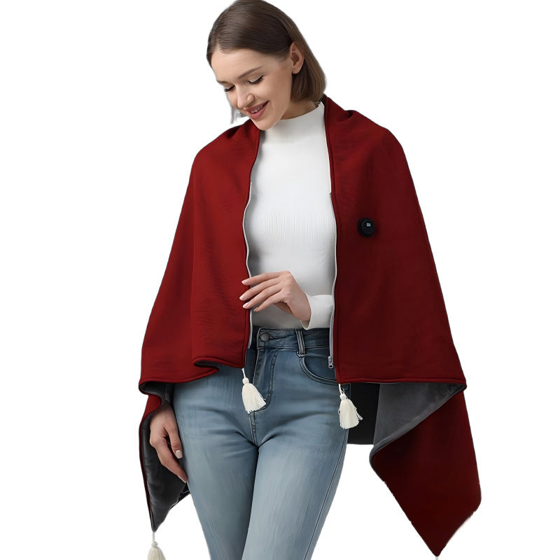 Rabbit Fur Electric Heating Shawl Blanket