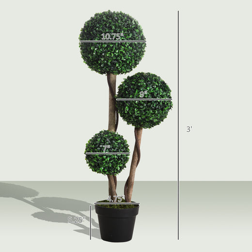 3-ball boxwood topiary shape full view