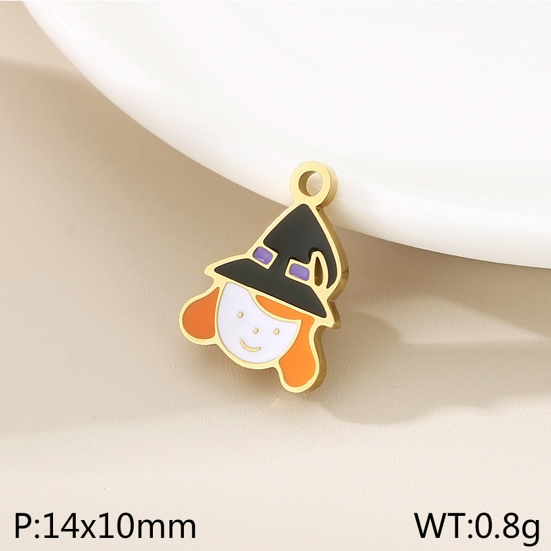 Halloween Pumpkin Devil Pendant Stainless Steel Jewelry Accessory