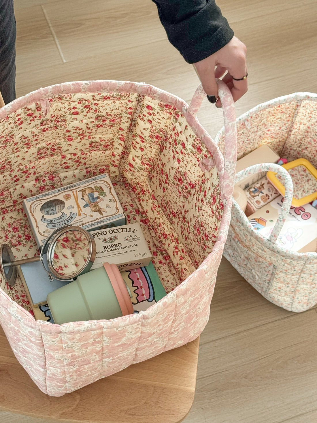 Floral Dirty Clothes Basket