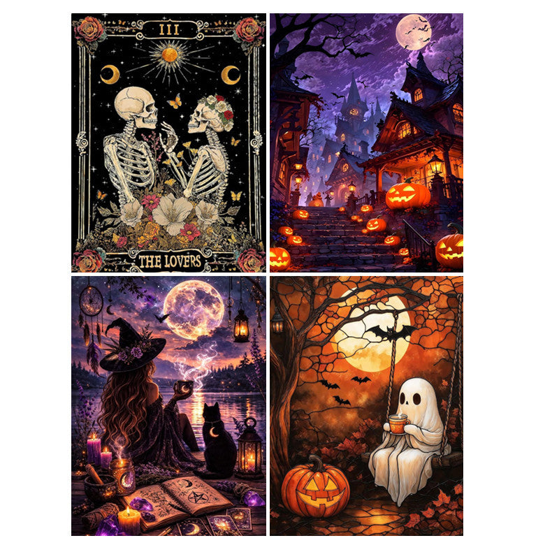 5D Round Drill Diamond Art Halloween Decoration DIY Craft