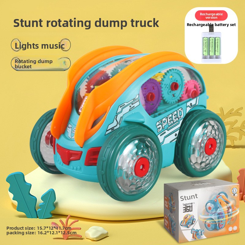 Electric Stunt Rotating Car with Lights and Music