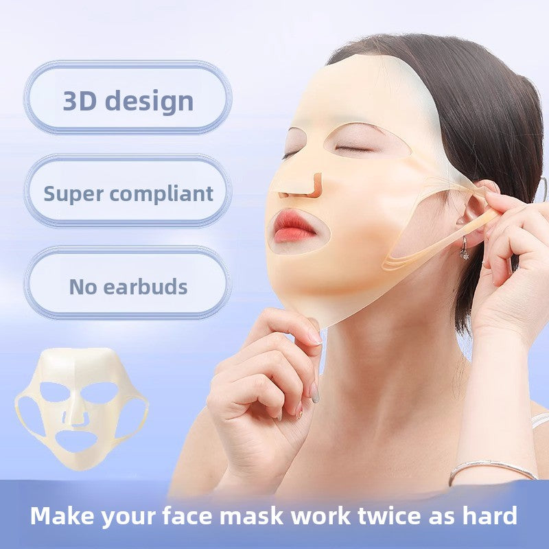 3D Silicone Mask Cover Anti-Slip Reusable Facial Sheet Mask Fixation Tool