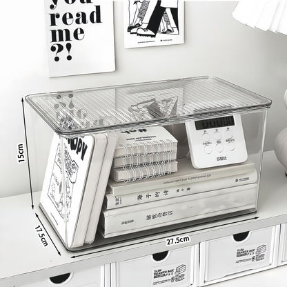 Acrylic Desktop Storage Box with Flip Lid
