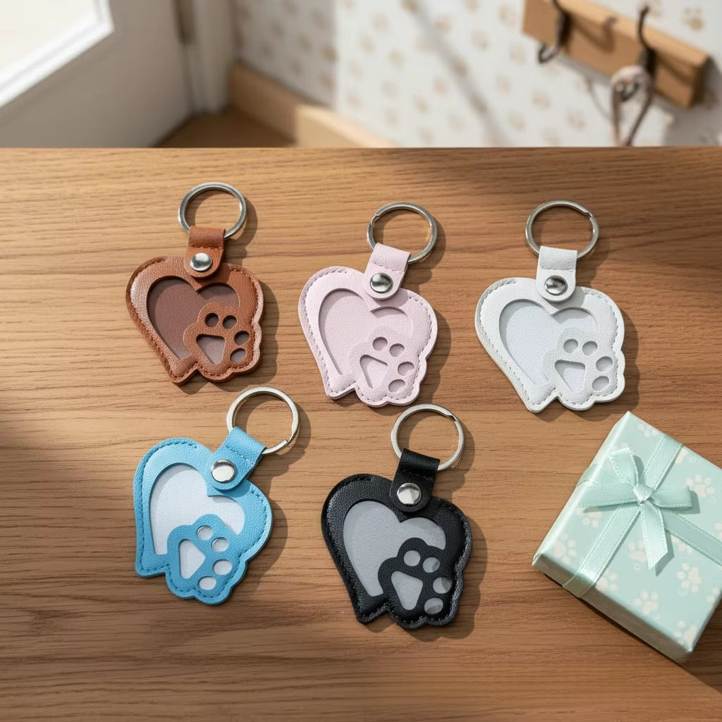 Pet Photo Hair Memorial Keychain