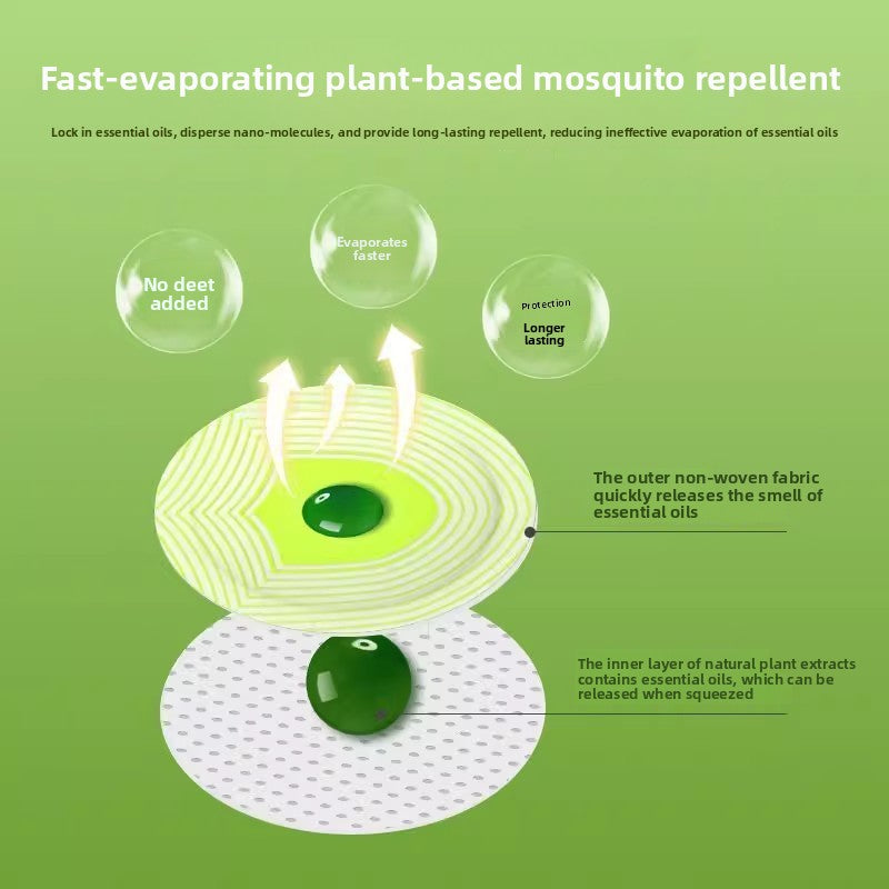 Explosive Bead Mosquito Repellent Patch for Children, Special Essential Oil Anti-Mosquito Patch, Artifact for Pregnant Women, Babies, Adults, Outdoor, Powerful and Long-Lasting