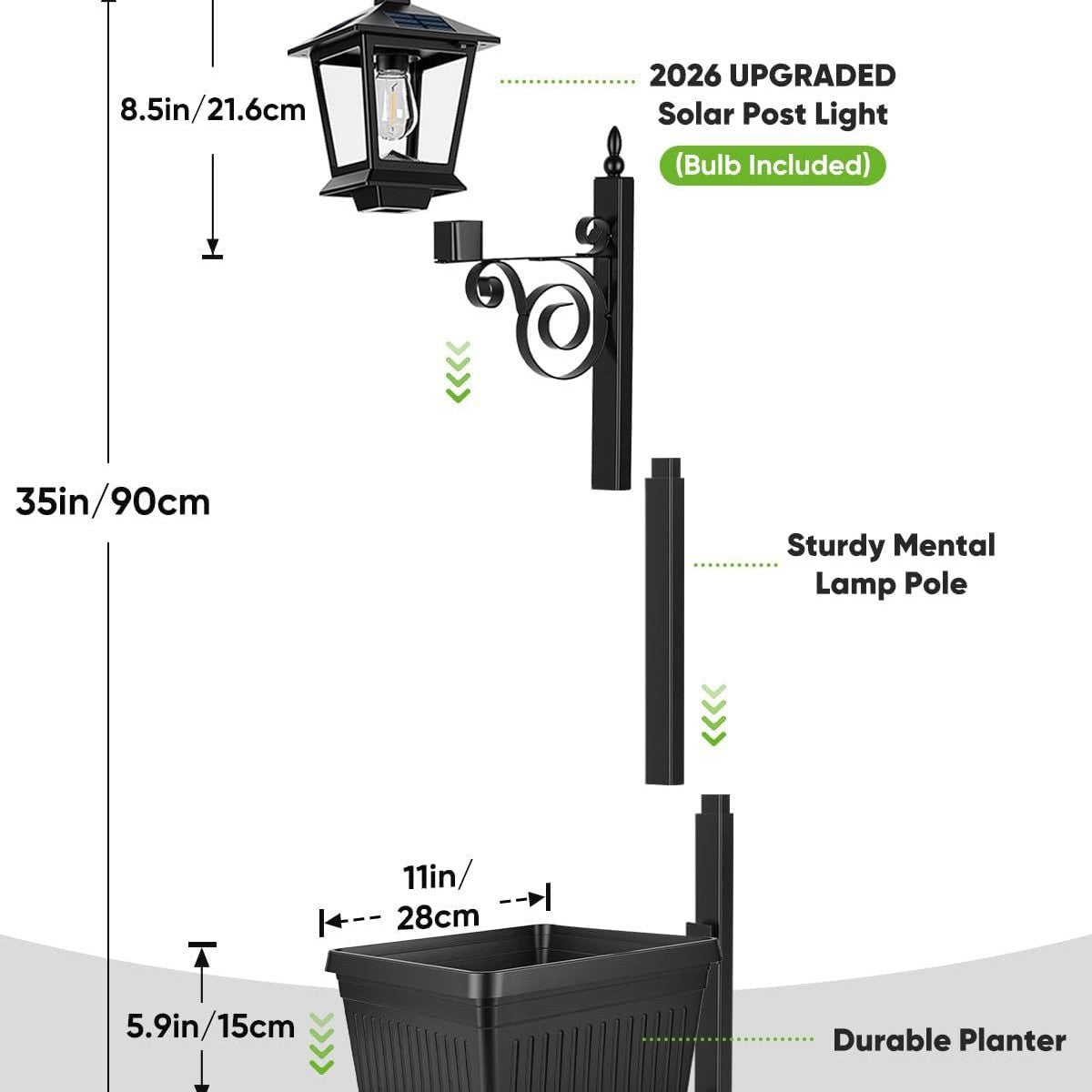 Solar Powered Flower Pot Floor Lamp