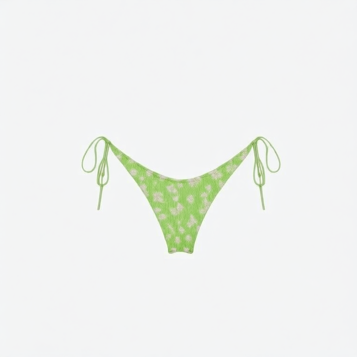 Pleated printed double-sided digital printed swimsuit with a new lace-up triangular bikini
