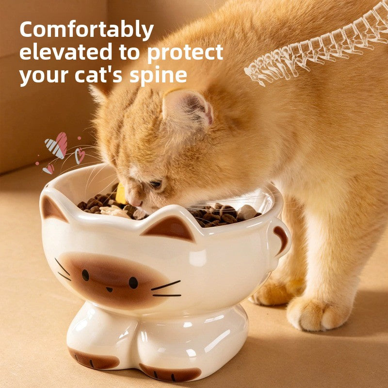 Ceramic Cat Dog Food Bowl with Anti-Slip Design