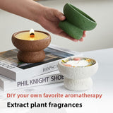 Decorative Cement Candle Cup with Volcanic Stone Base
