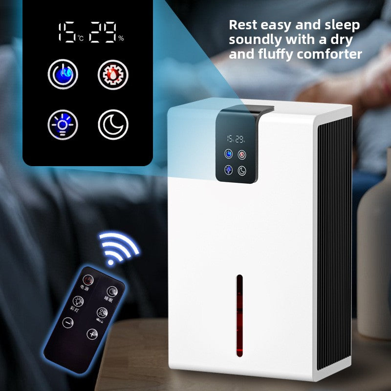 Compact Semiconductor Dehumidifier with Remote Control and Large Tank