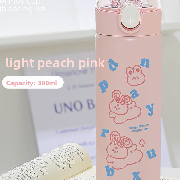 Double Straw Insulated Water Bottle