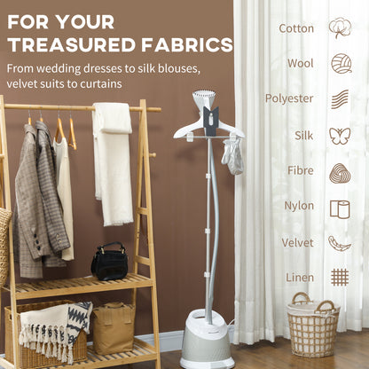 1800W Standing Clothes Steamer with Accessories Grey