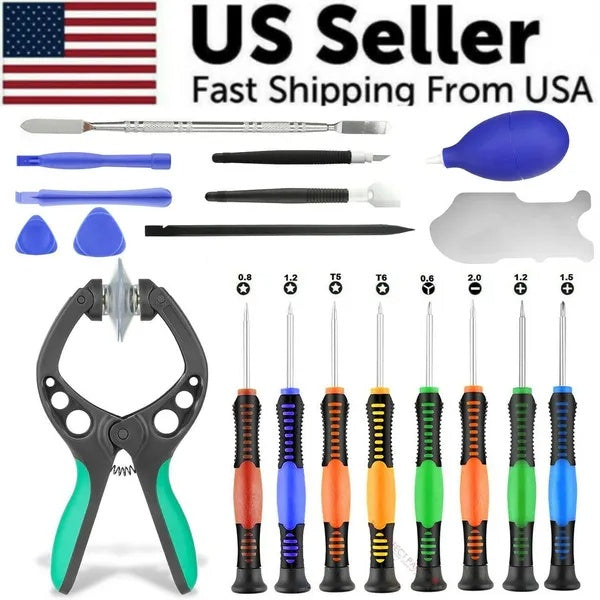 20-in-1 repair kit with screwdrivers, pliers and pry tools