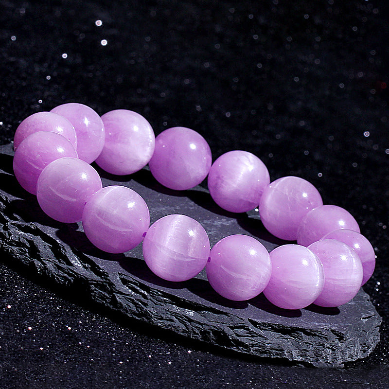 Natural Lavender Kunzite Cat Eye Crystal Bracelet