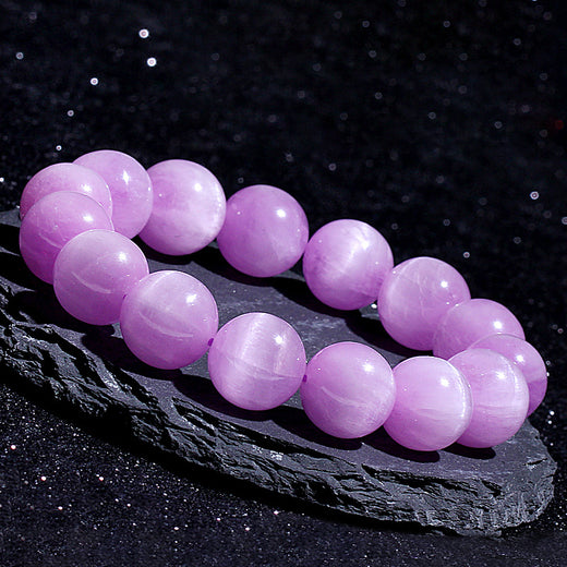 Natural Lavender Kunzite Cat Eye Crystal Bracelet