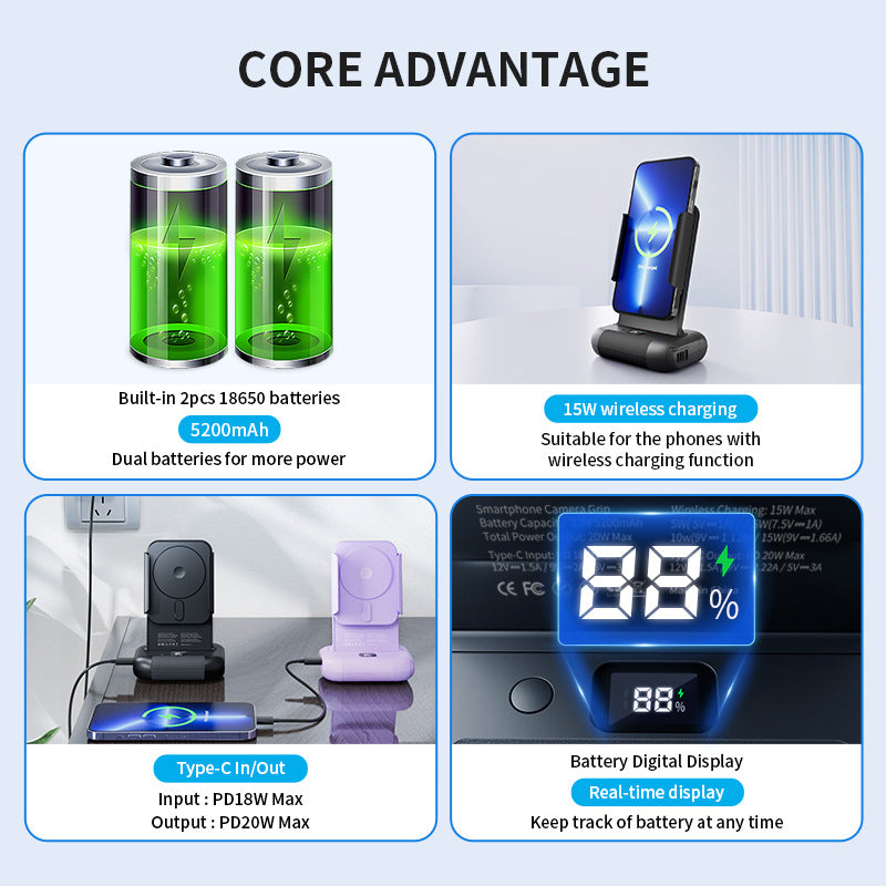 Bluetooth remote control handheld selfie anti-shake rack