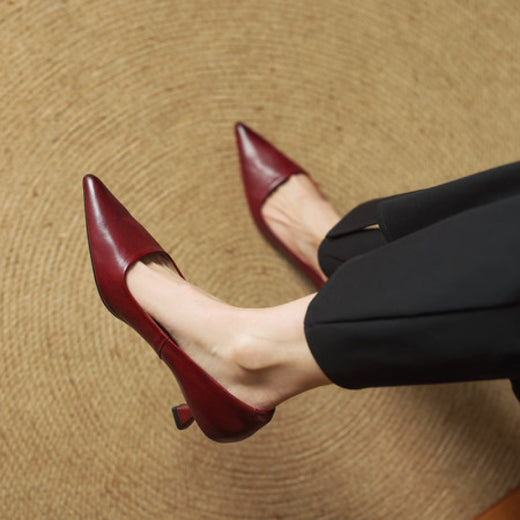 French Style Low Heel Pointed Toe Work Shoes