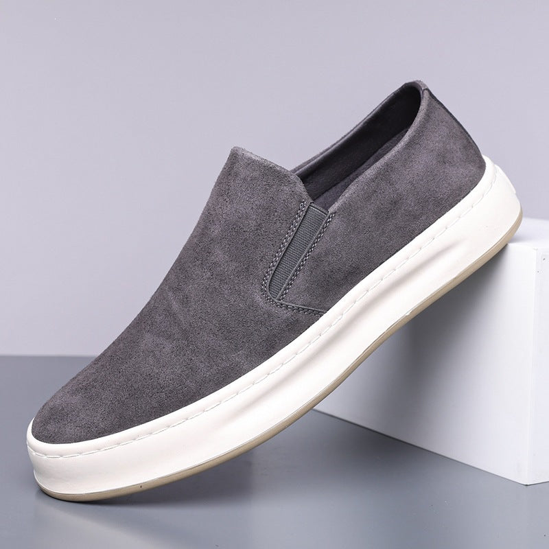 Men Casual Breathable Slip-On Loafers Solid Color Flat Sneakers