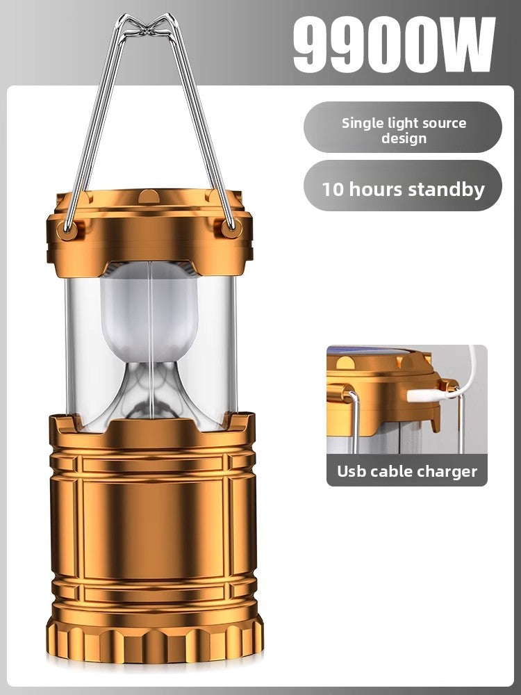 Solar Rechargeable Camping Lantern with Power Bank