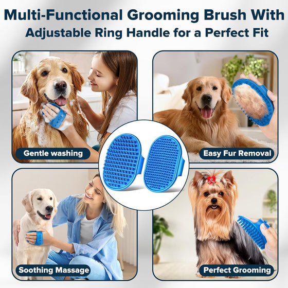 Silicone bath brush used on dogs for washing and brushing