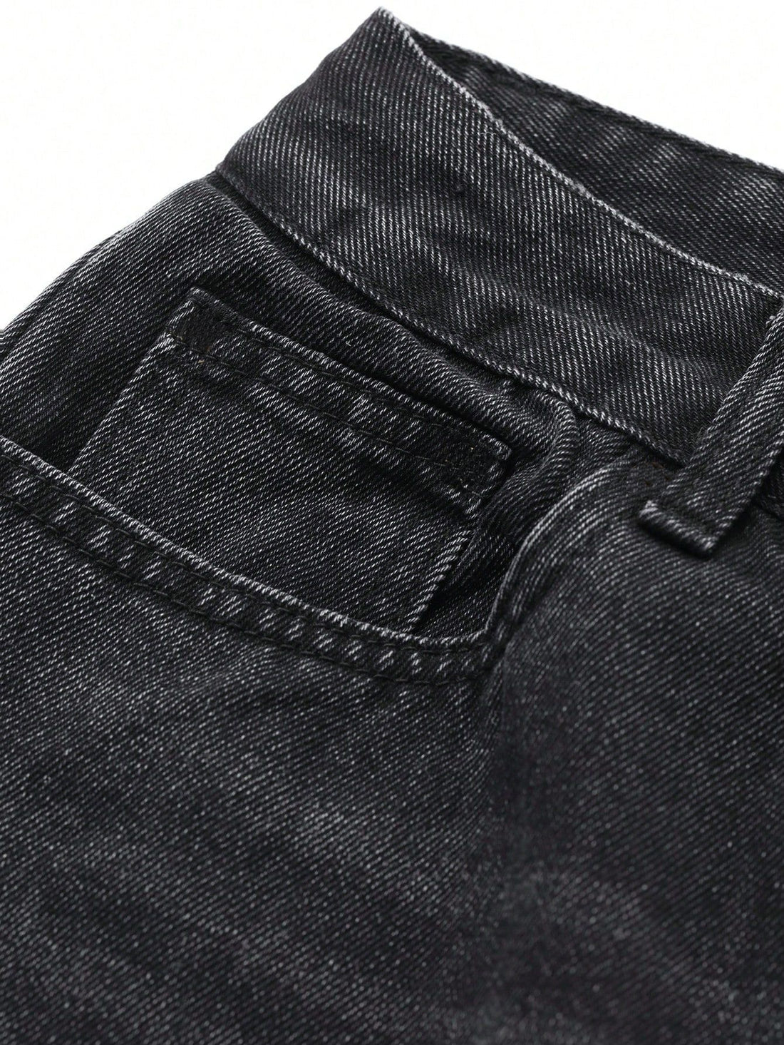 Black Washed Wide Leg Denim Pants