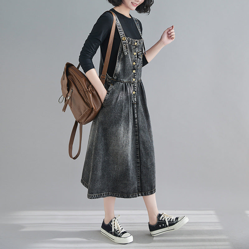 2026 Slimming Denim Suspender Skirt